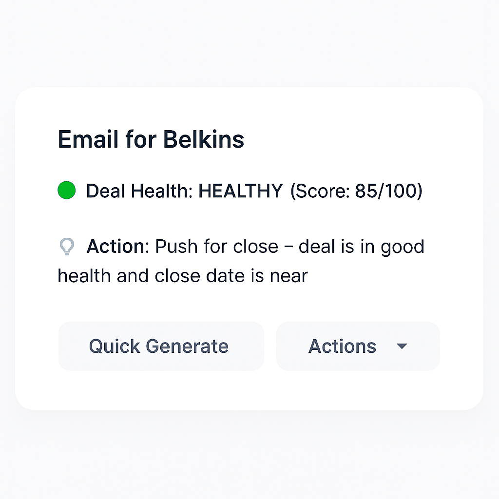 Folderly AI Deal CRM Card in HubSpot